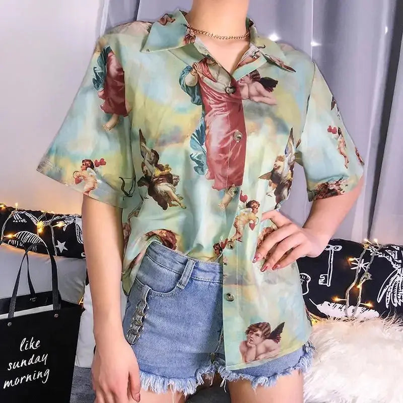 Cupid Angel Print Women' Blouse Shirt Vivareflex Online