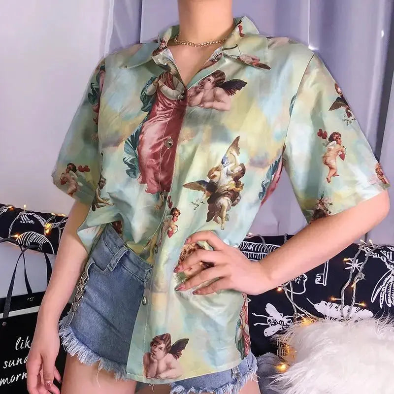 Cupid Angel Print Women' Blouse Shirt Vivareflex Online