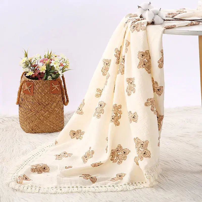Cute Bear Muslin Cotton Baby Blanket Vivareflex Online