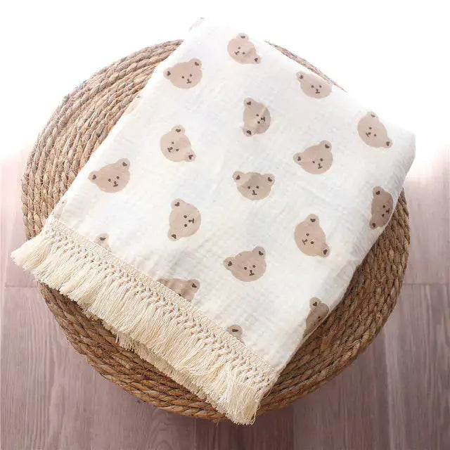 Cute Bear Muslin Cotton Baby Blanket Vivareflex Online