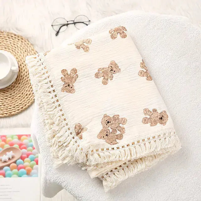Cute Bear Muslin Cotton Baby Blanket Vivareflex Online