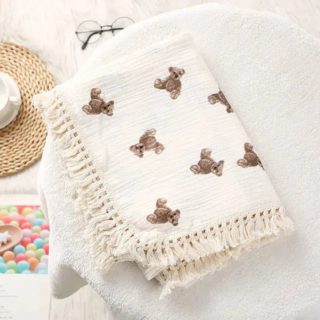 Cute Bear Muslin Cotton Baby Blanket Vivareflex Online