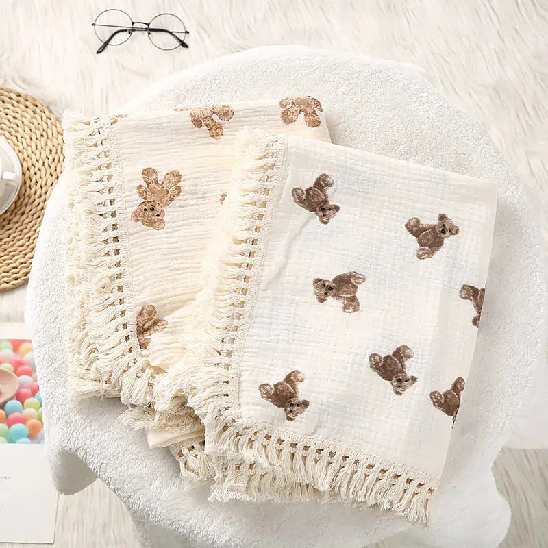 Cute Bear Muslin Cotton Baby Blanket Vivareflex Online