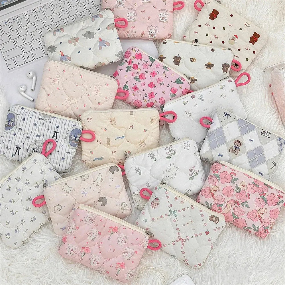 Cute Cartoon Small Travel Cosmetic Lipstick Earphone Card Portable Storage Bag Purse Women Mini Makeup Handbags Wallet Pouch Bag Ultimate Bag Store