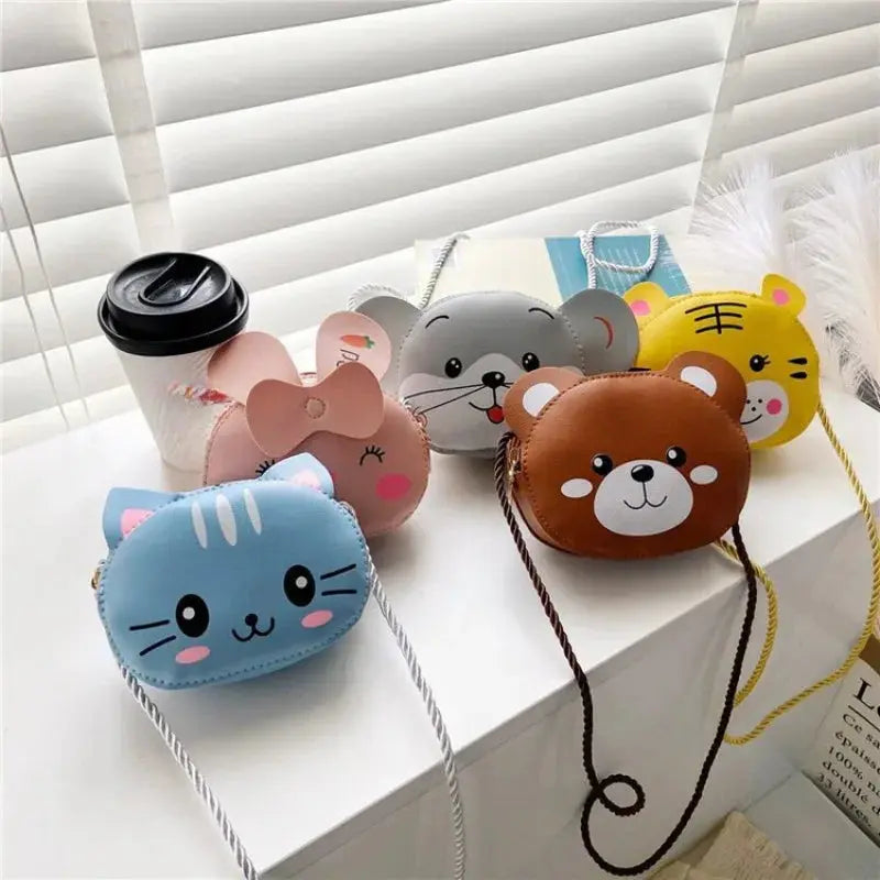 Cute Cat PU Leather Crossbody Bag for Kids - Mini Animal Coin Purse Handbag Ultimate Bag Store