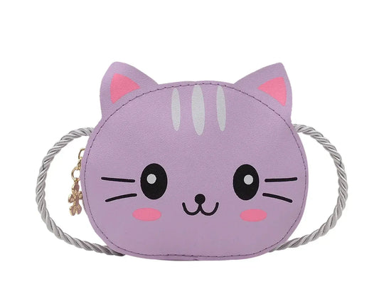 Cute Cat PU Leather Crossbody Bag for Kids - Mini Animal Coin Purse Handbag Ultimate Bag Store