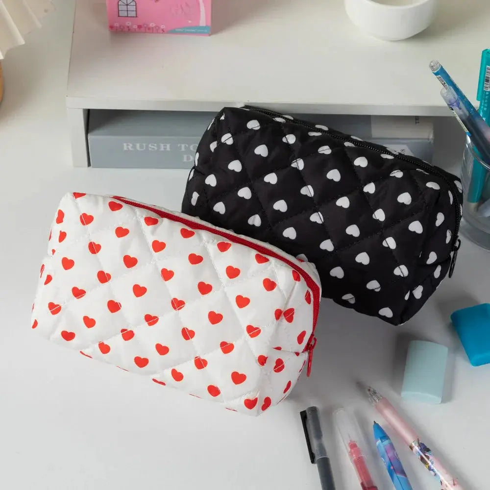 Cute Love Travel Cosmetic Lipstick Brush Storage Bag Toiletry Kit Women Kawaii Makeup Handbags Organizer Pouch Bags Pencil Case Ultimate Bag Store