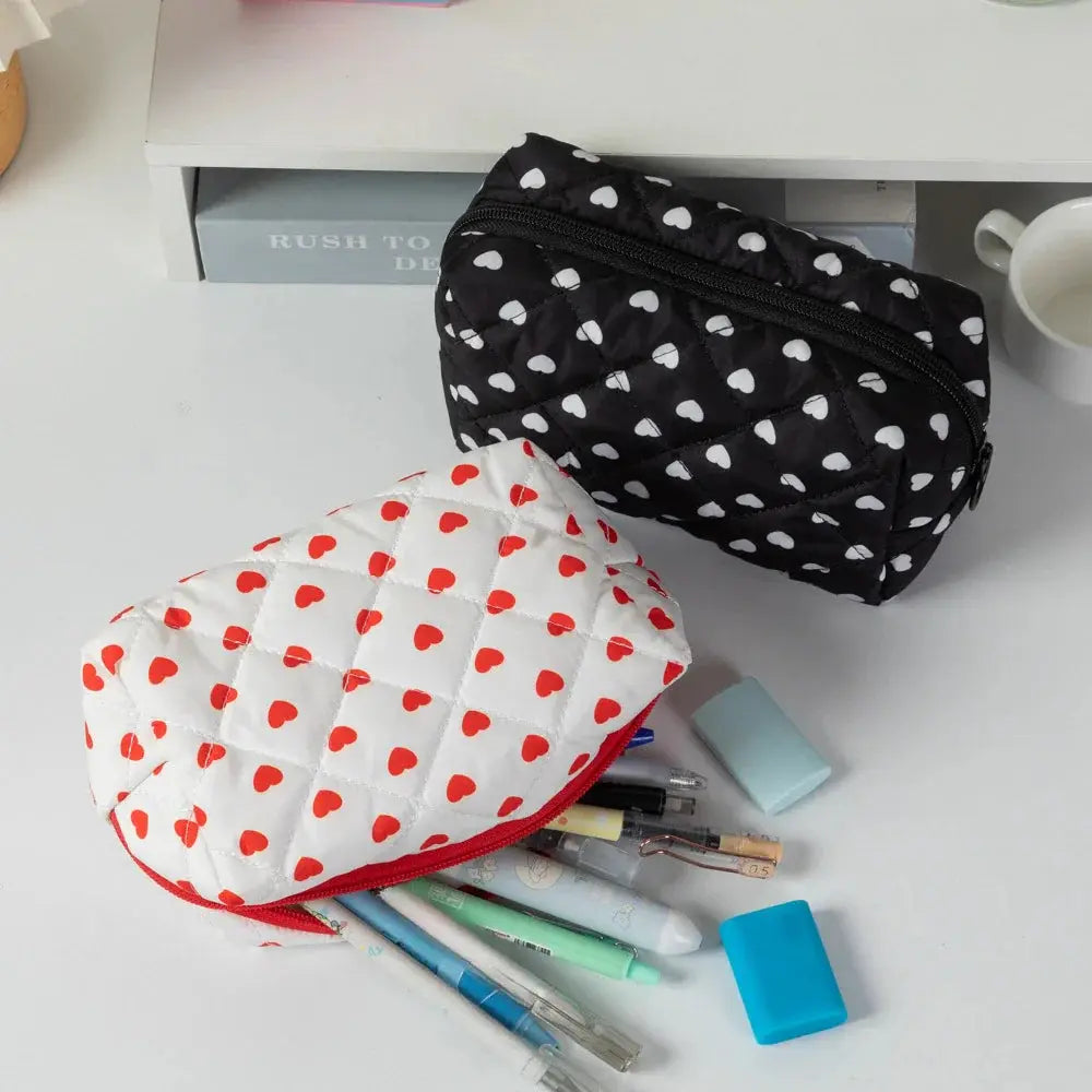Cute Love Travel Cosmetic Lipstick Brush Storage Bag Toiletry Kit Women Kawaii Makeup Handbags Organizer Pouch Bags Pencil Case Ultimate Bag Store