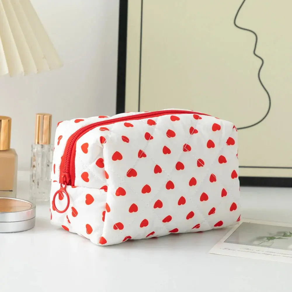 Cute Love Travel Cosmetic Lipstick Brush Storage Bag Toiletry Kit Women Kawaii Makeup Handbags Organizer Pouch Bags Pencil Case Ultimate Bag Store