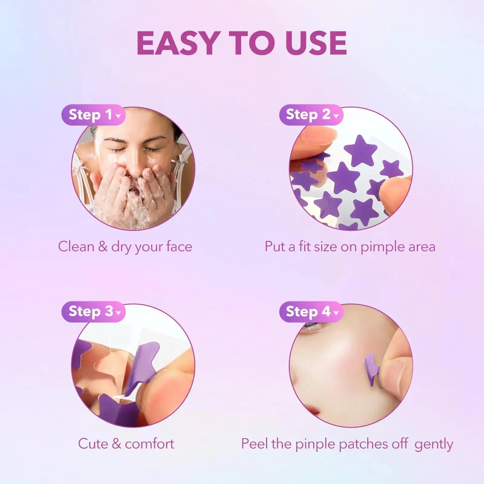 Cute Star Hydrocolloid Acne Patches with Tea Tree & Salicylic Acid - Vivareflex Online