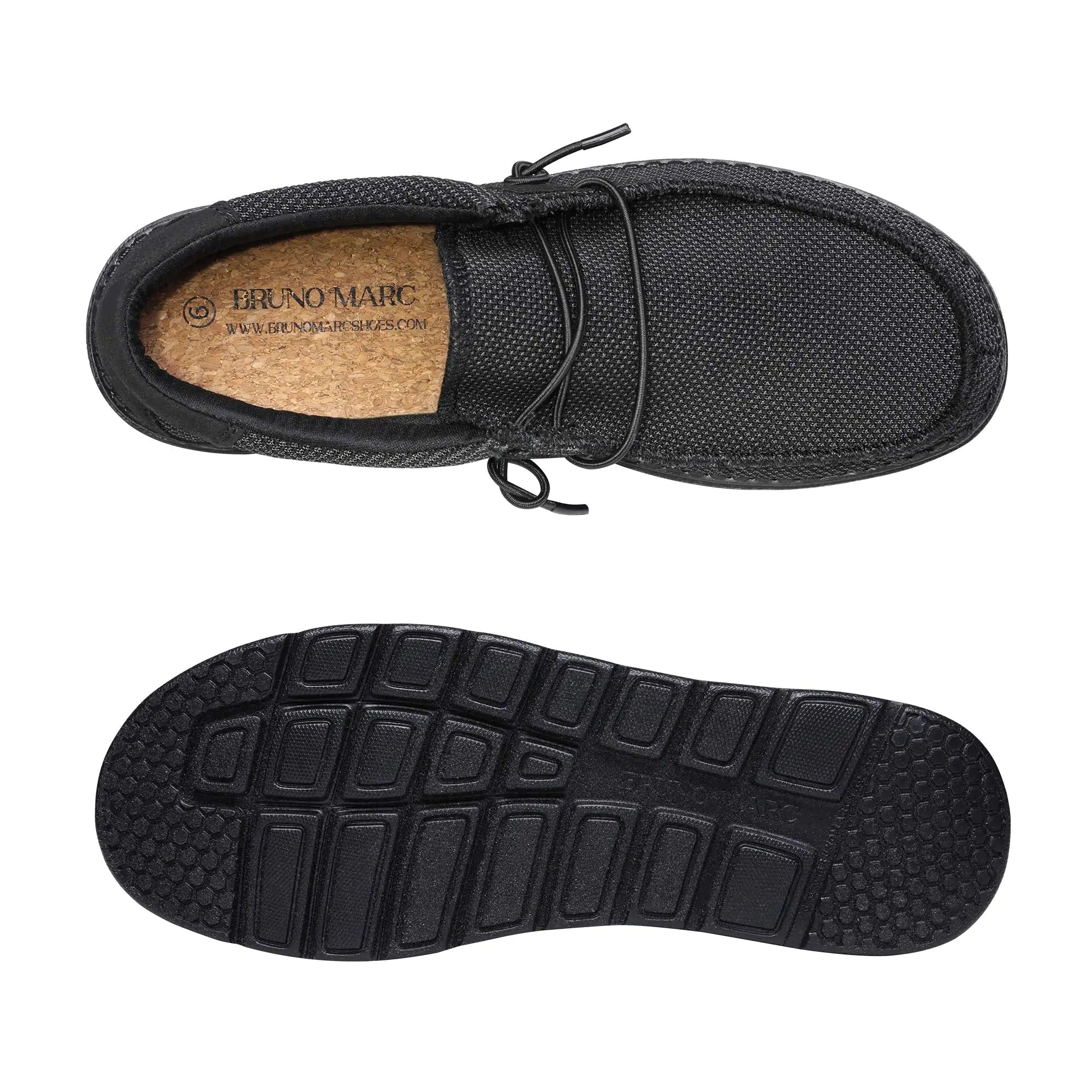 Mocassins décontractés à enfiler pour hommes Bruno Marc Chaussures extensibles 1.0 7.5 Noir