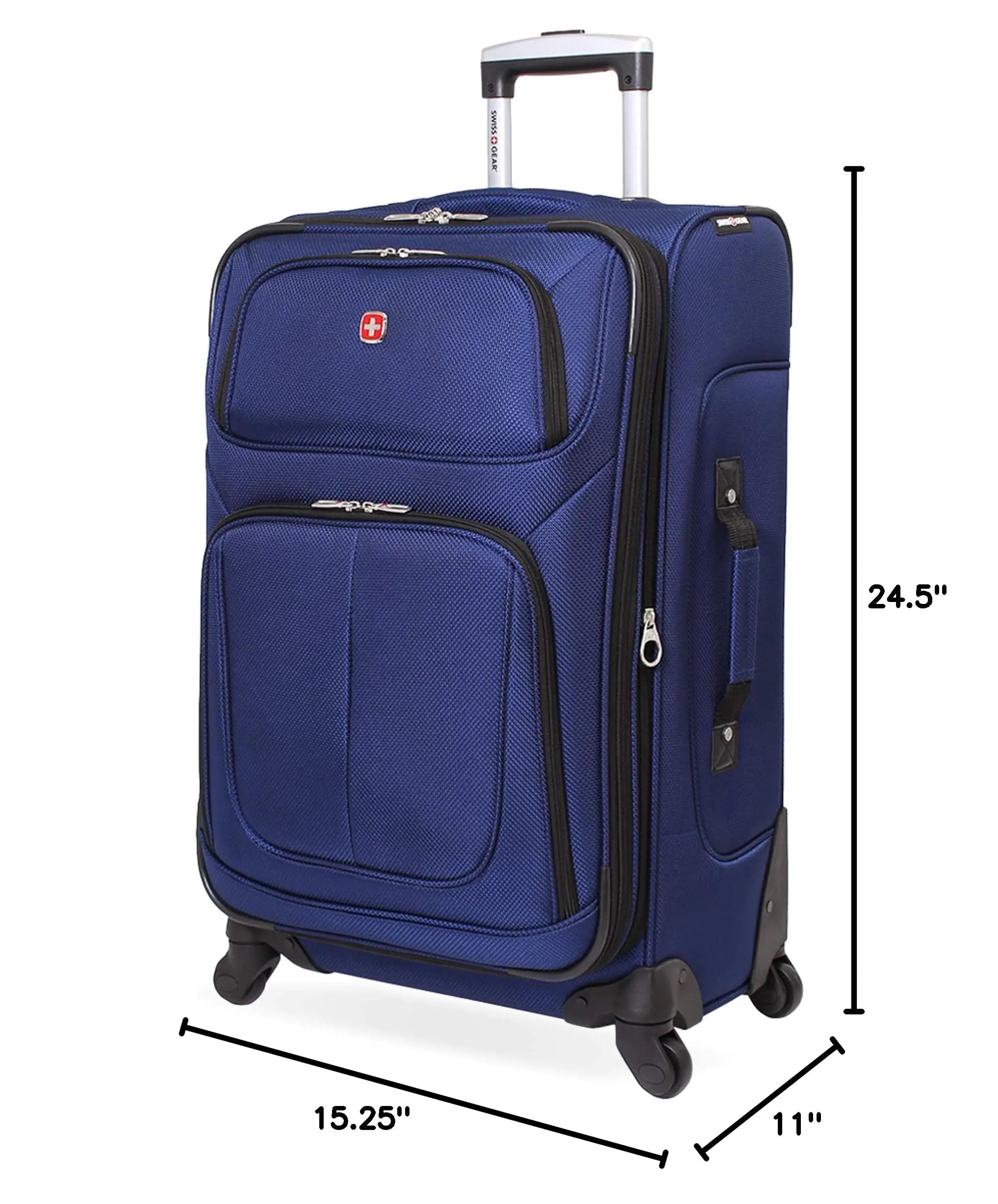 SwissGear Sion Softside Expandable Luggage, Blue, Checked-Medium 25-Inch - Vivareflex Online