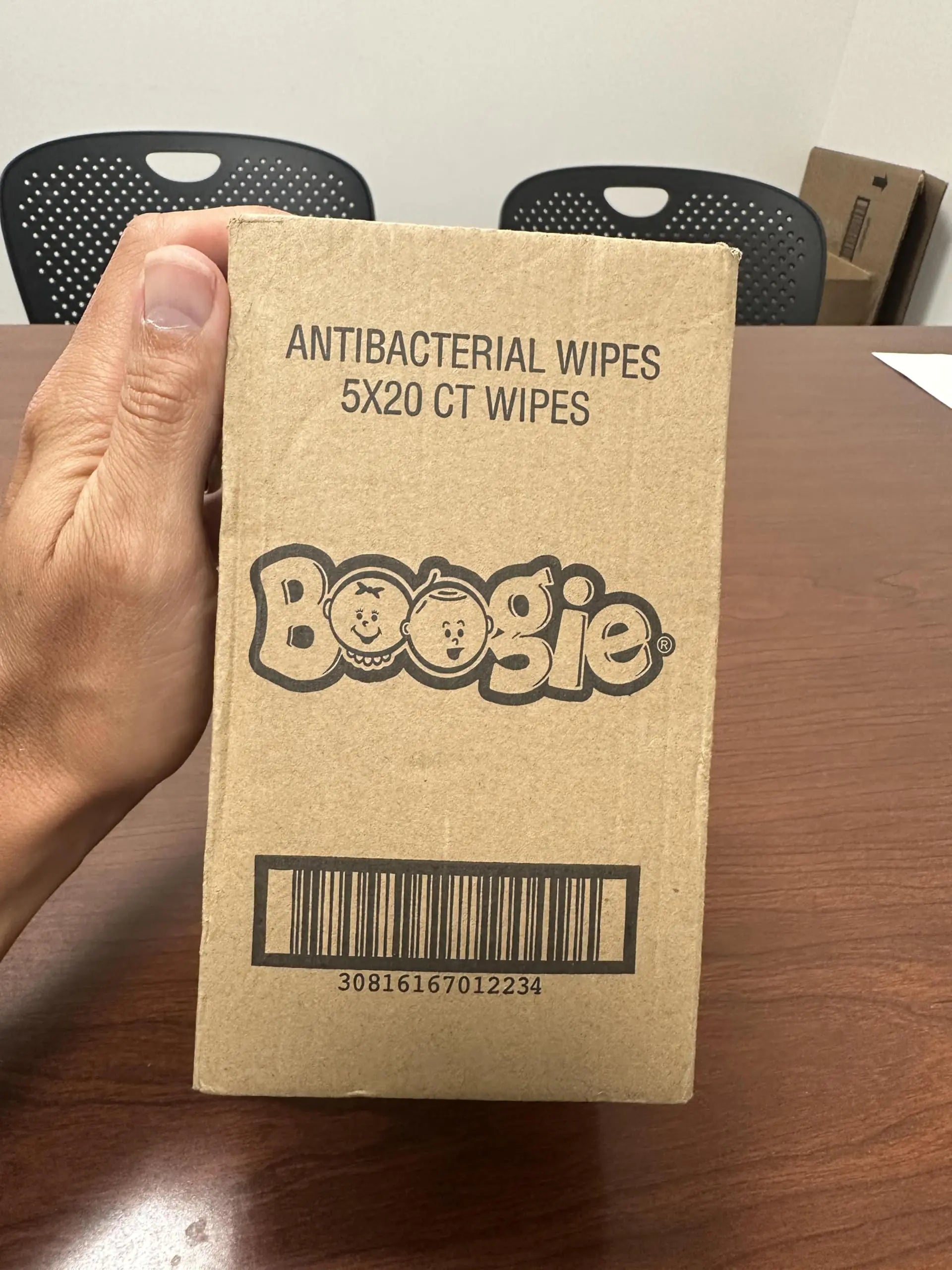 Lingettes antibactériennes pour les mains de Boogie, sans alcool, hypoallergéniques et hydratantes à l'aloès, lingettes pour les mains pour enfants et adultes, 5 paquets de 20 (100 lingettes au total)