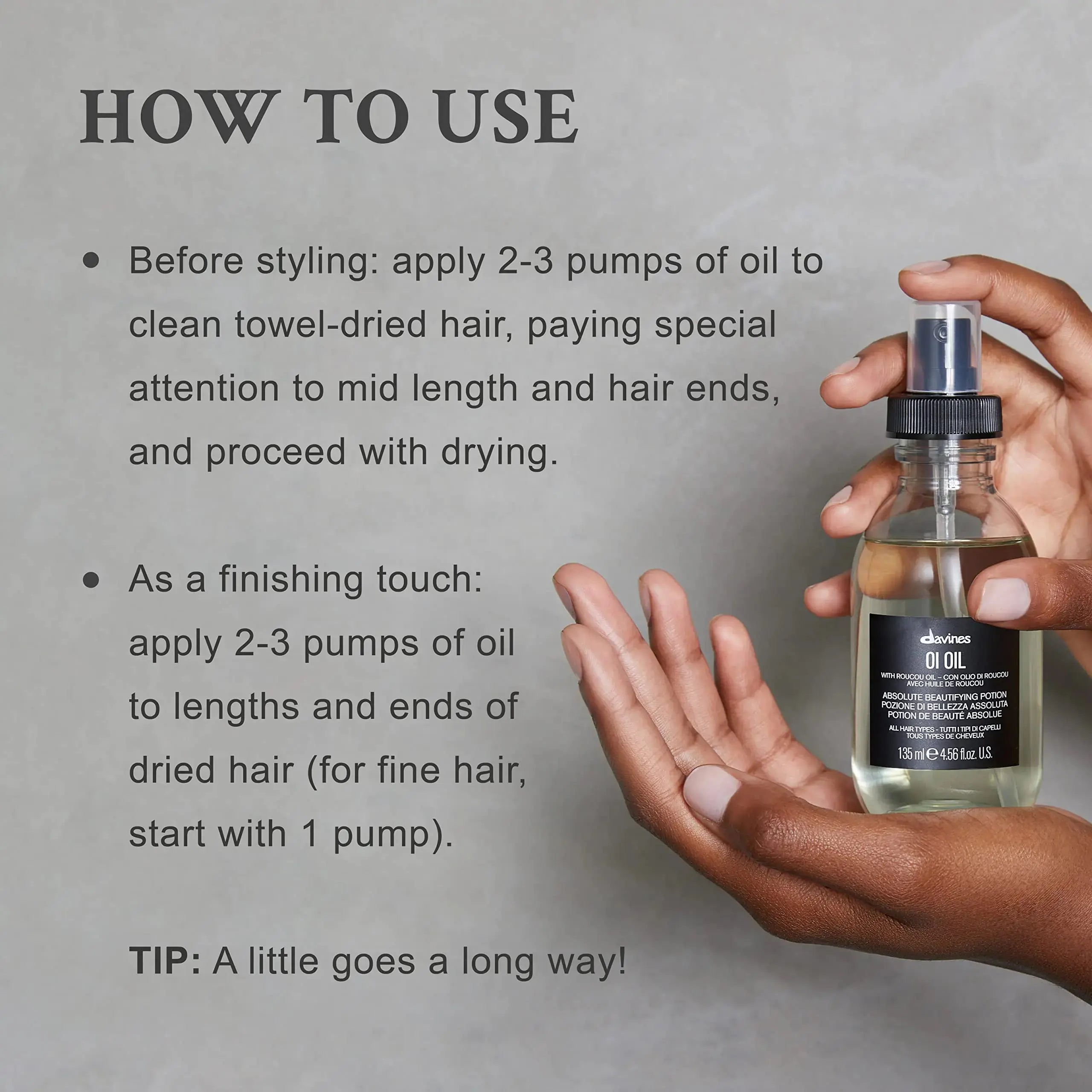 Davines OI Oil | Weightless Hair Oil Perfect for Dry Hair, Coarse & Curly Hair Types | Conrol Frizz - Vivareflex Online