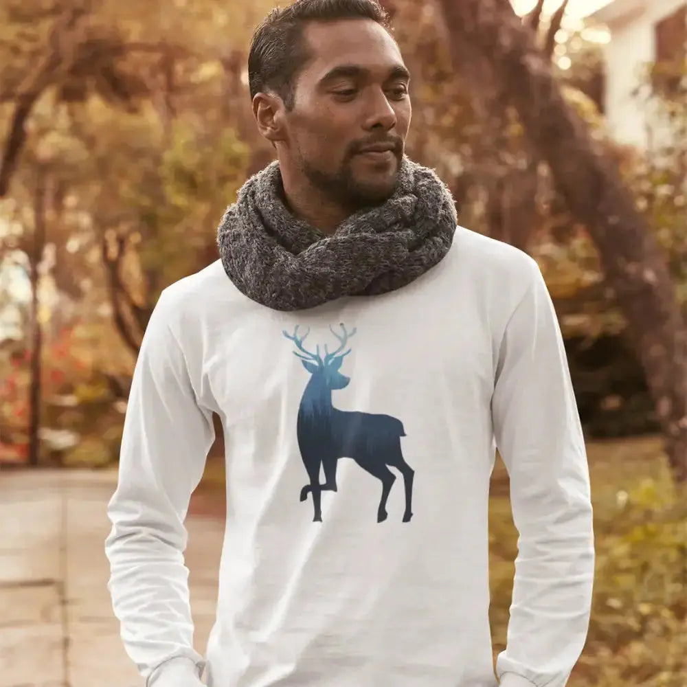 Deer Color 2 Men Long Sleeve Shirt Vivareflex Online