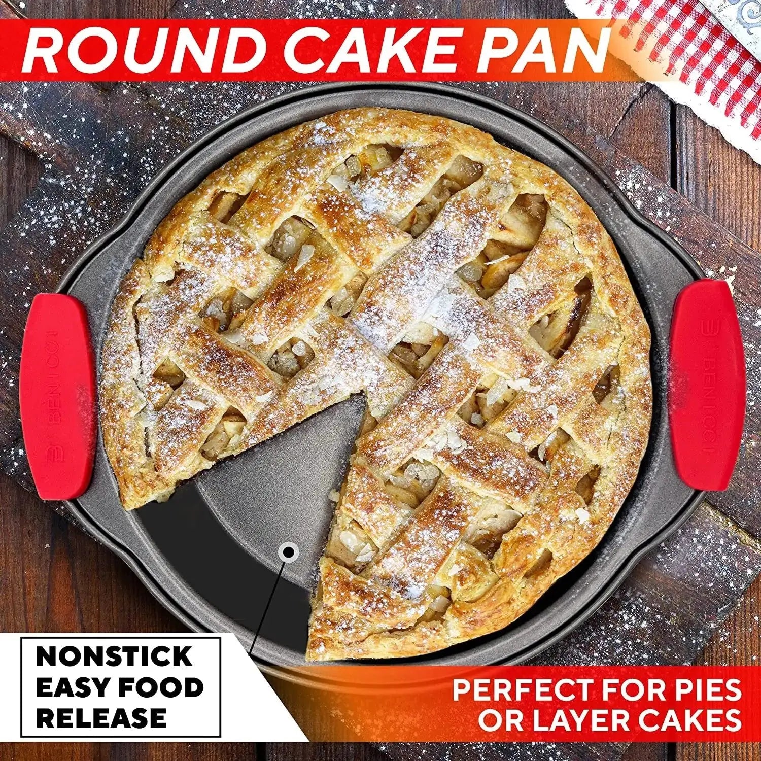 Deluxe Easy-Clean 4-Piece Baking Set with Silicone Grips Vivareflex Online
