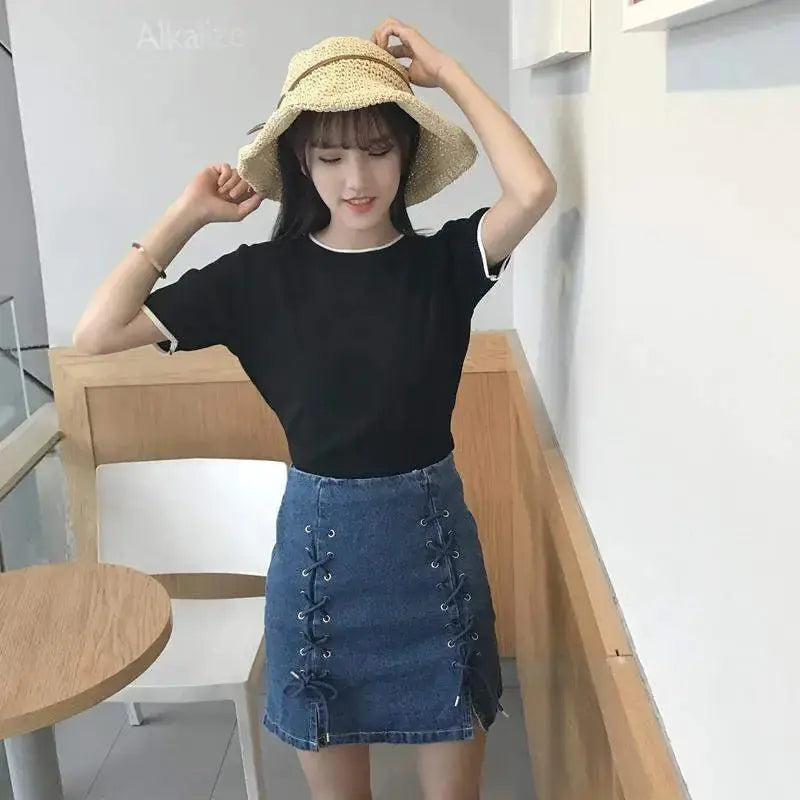 Denim Lace-Up Skirt For Women Vivareflex Online