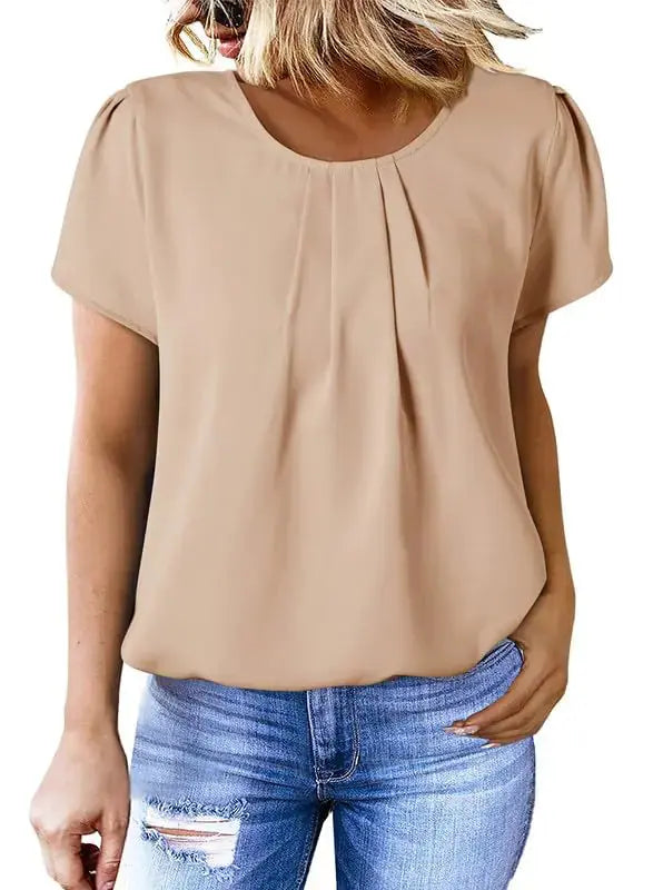 Dokotoo Women's Casual Basic Pleated Top | Vivareflex Online