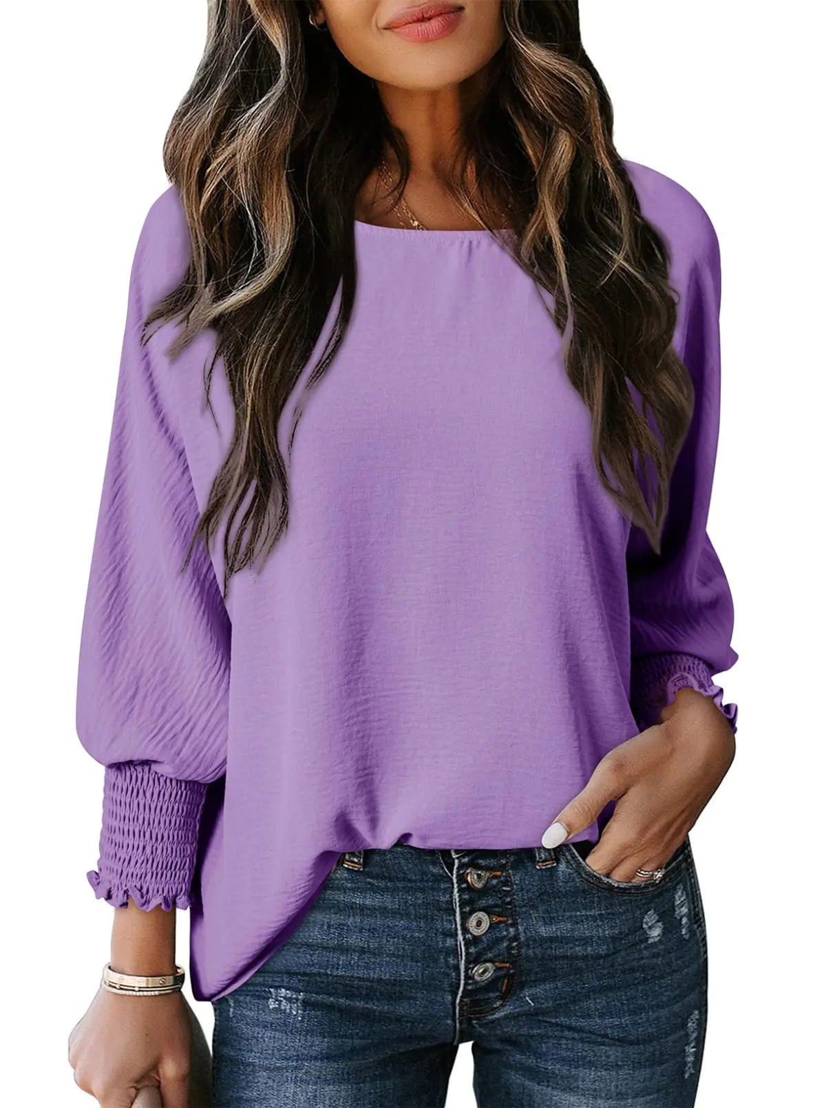 Dokotoo Womens Purple Dressy Casual Tops_Vivareflex_Online