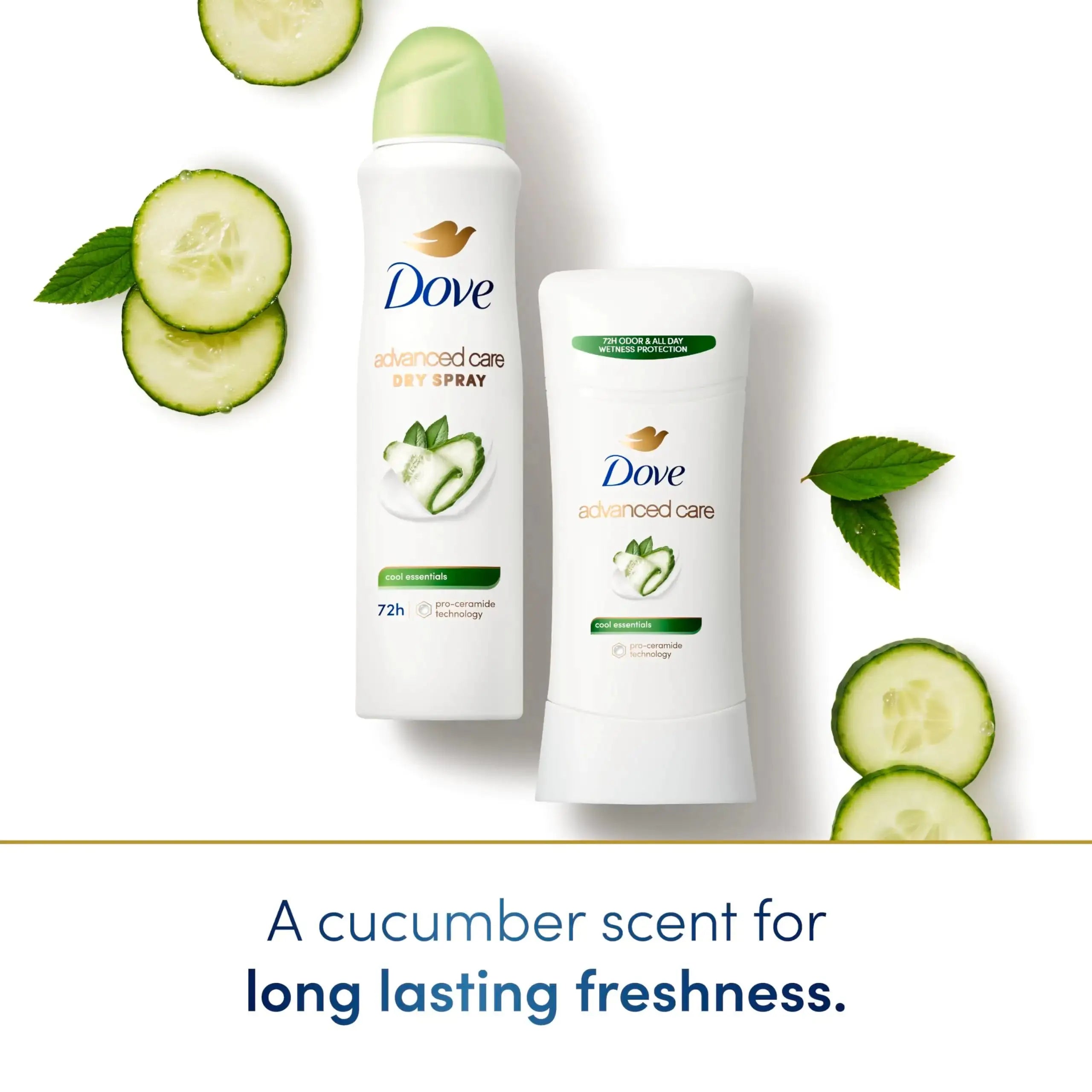 Dove Advanced Care Antiperspirant Deodorant Stick Cool Essentials (4-Pack) – 72-Hour Odor Control & Skin Barrier Care - Vivareflex Online