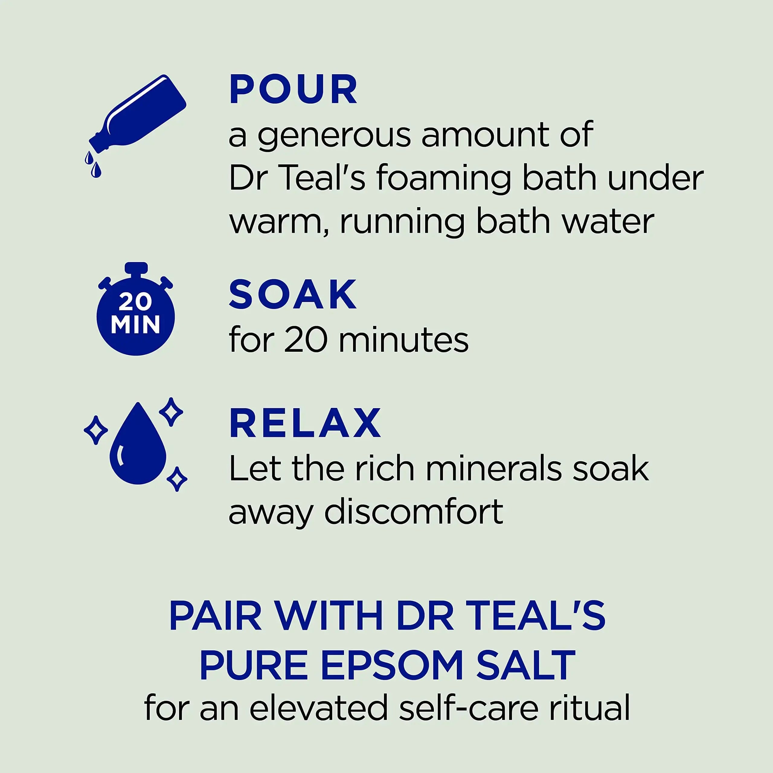 Dr Teal's Foaming Bath with Pure Epsom Salt, Relax & Relief with Eucalyptus & Spearmint - Vivareflex Online
