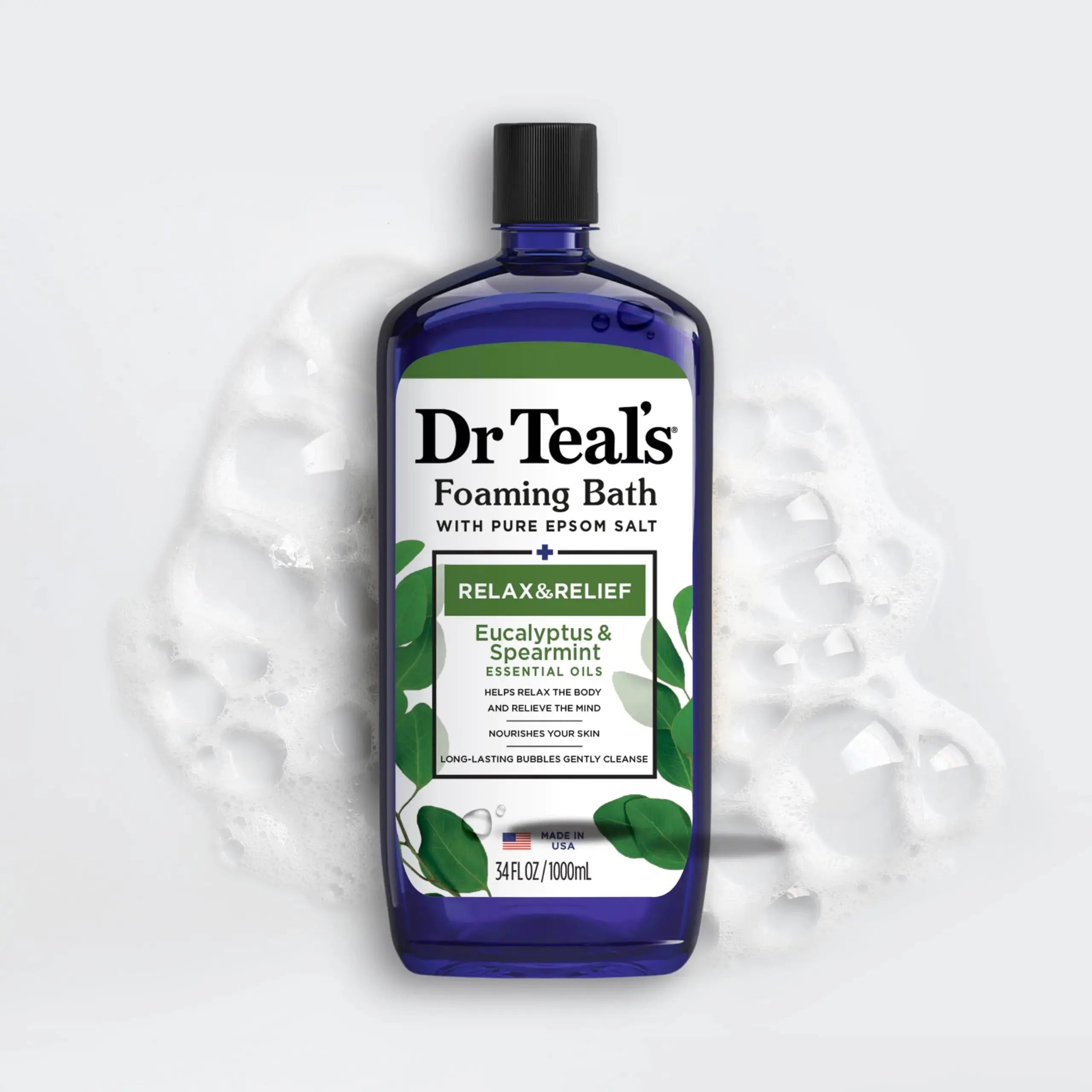 Dr Teal's Foaming Bath with Pure Epsom Salt, Relax & Relief with Eucalyptus & Spearmint - Vivareflex Online