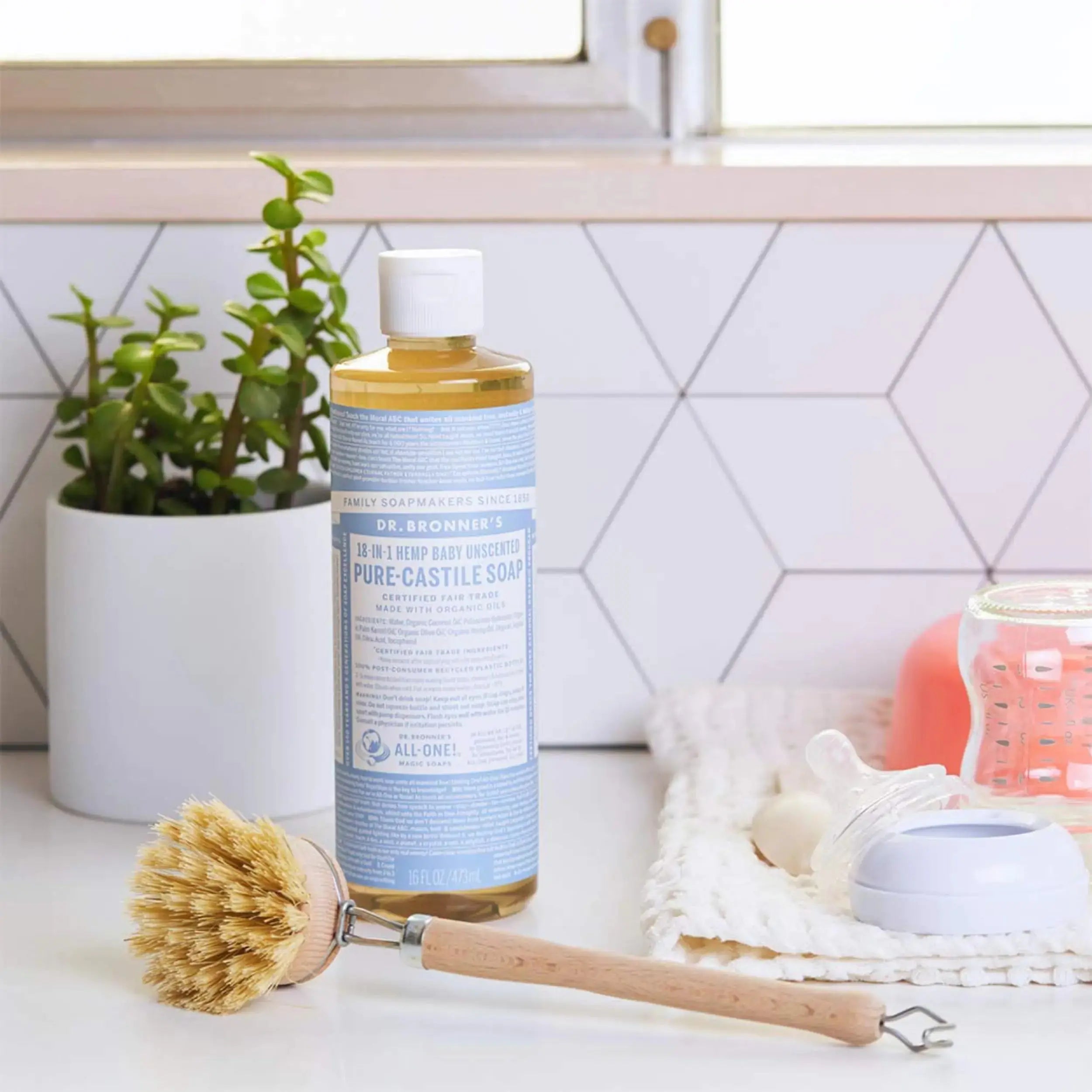 Dr. Bronner’s Pure-Castile Liquid Soap - Baby Unscented (16 oz) | Organic, Multi-Purpose, Gentle for Sensitive Skin - Vivareflex Online