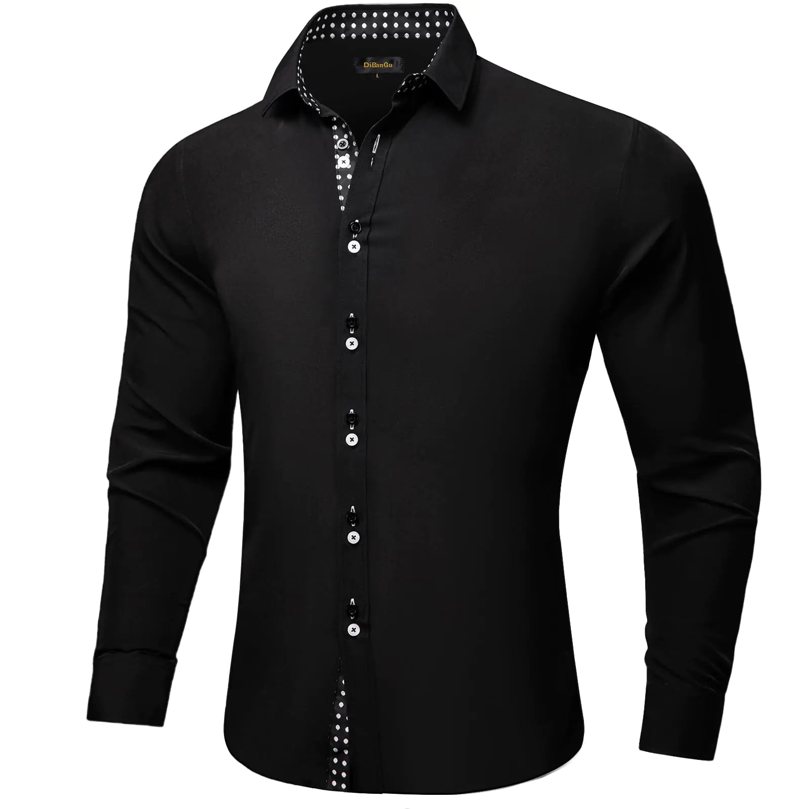 DiBanGu Men's Dress Shirt Long Sleeve Casual Button Down Shirts Regular Fit Inner Contrast Shirt - Vivareflex Online