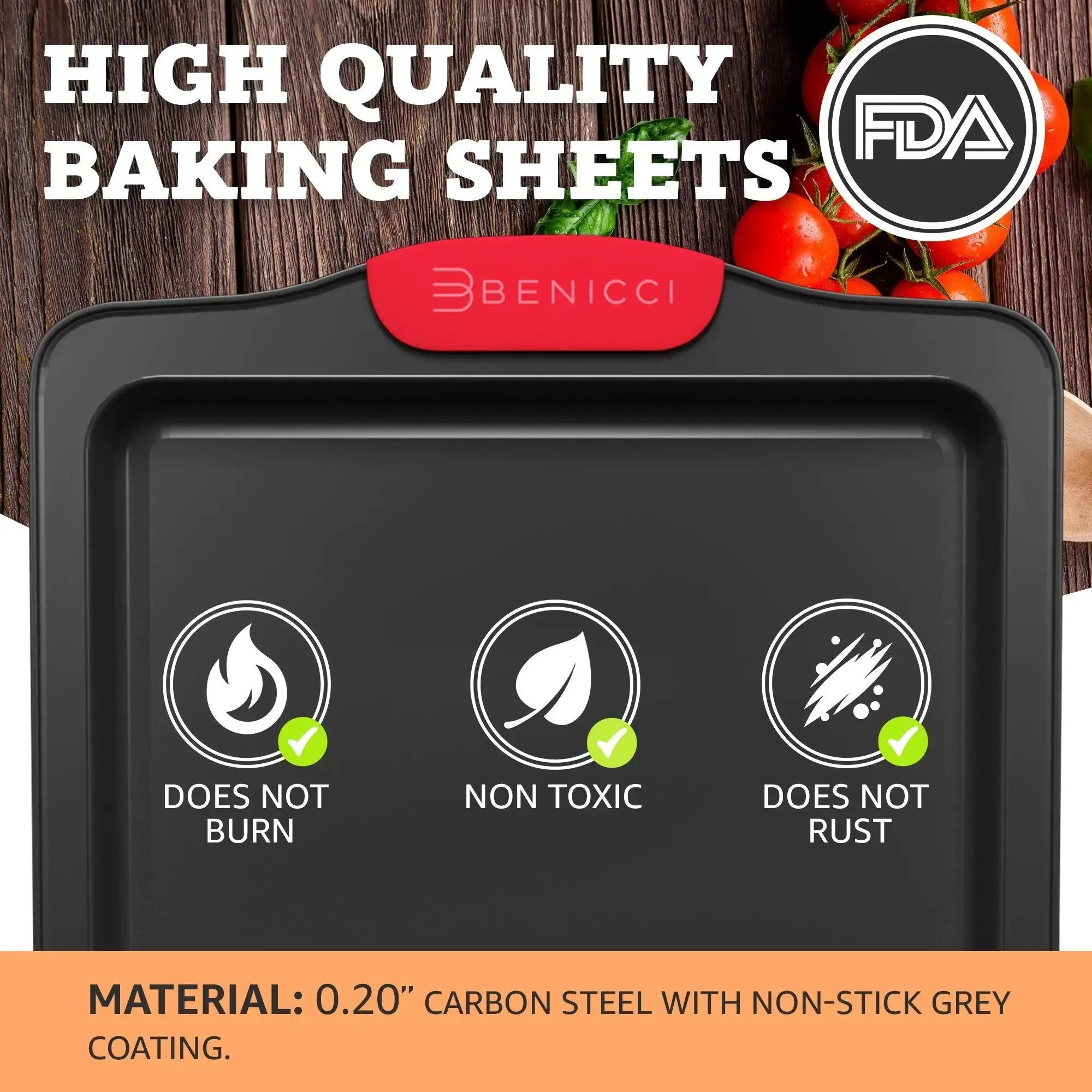 Easy-Clean Premium Baking Tray Trio with Silicone Grips Vivareflex Online