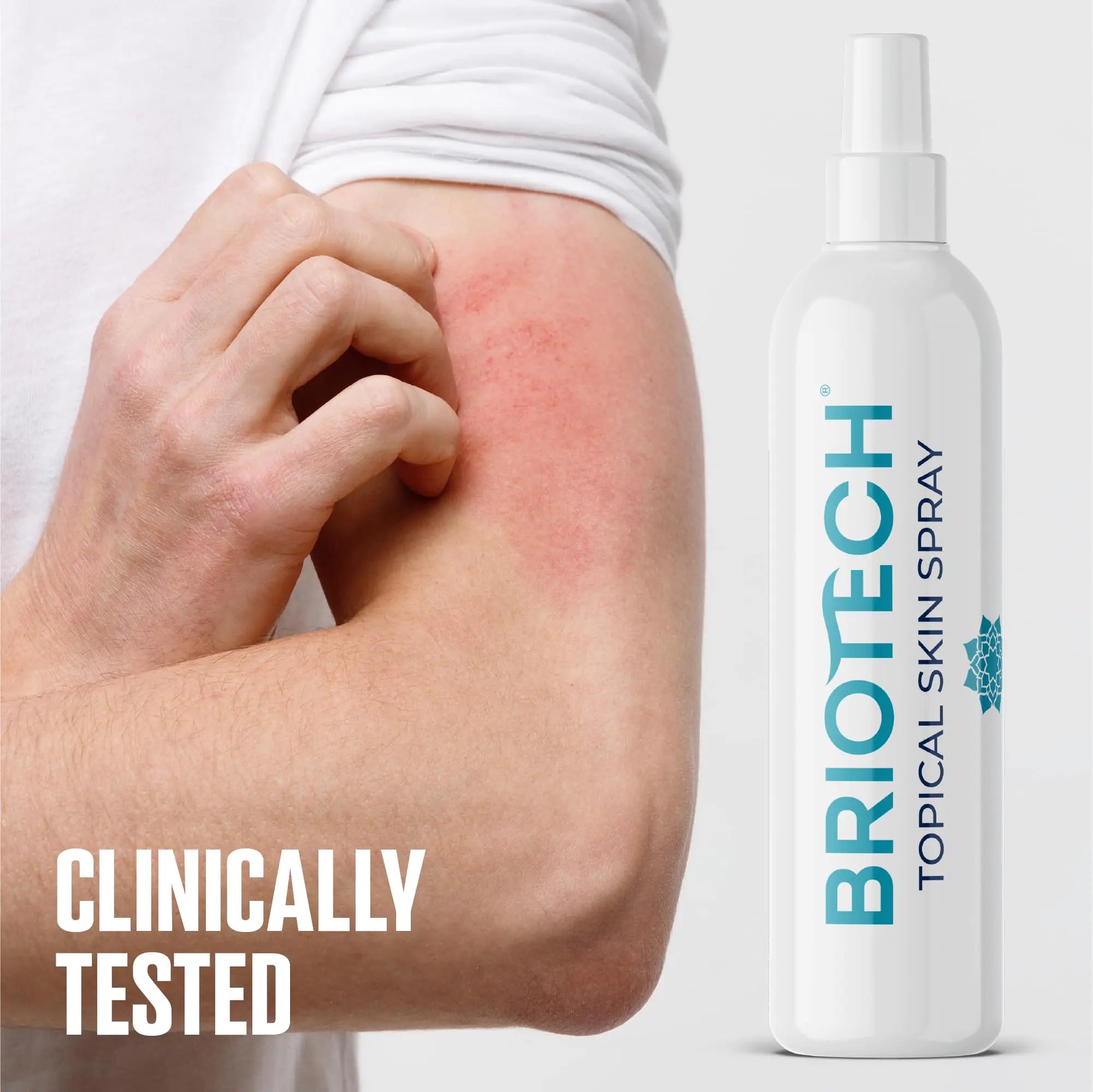 BRIOTECH Topical Skin Spray – Hypochlorous Acid for Face & Body, Eyelid Cleanser, Foot & Scalp Relief, 1 Liter Refill (33.8 Fl Oz)