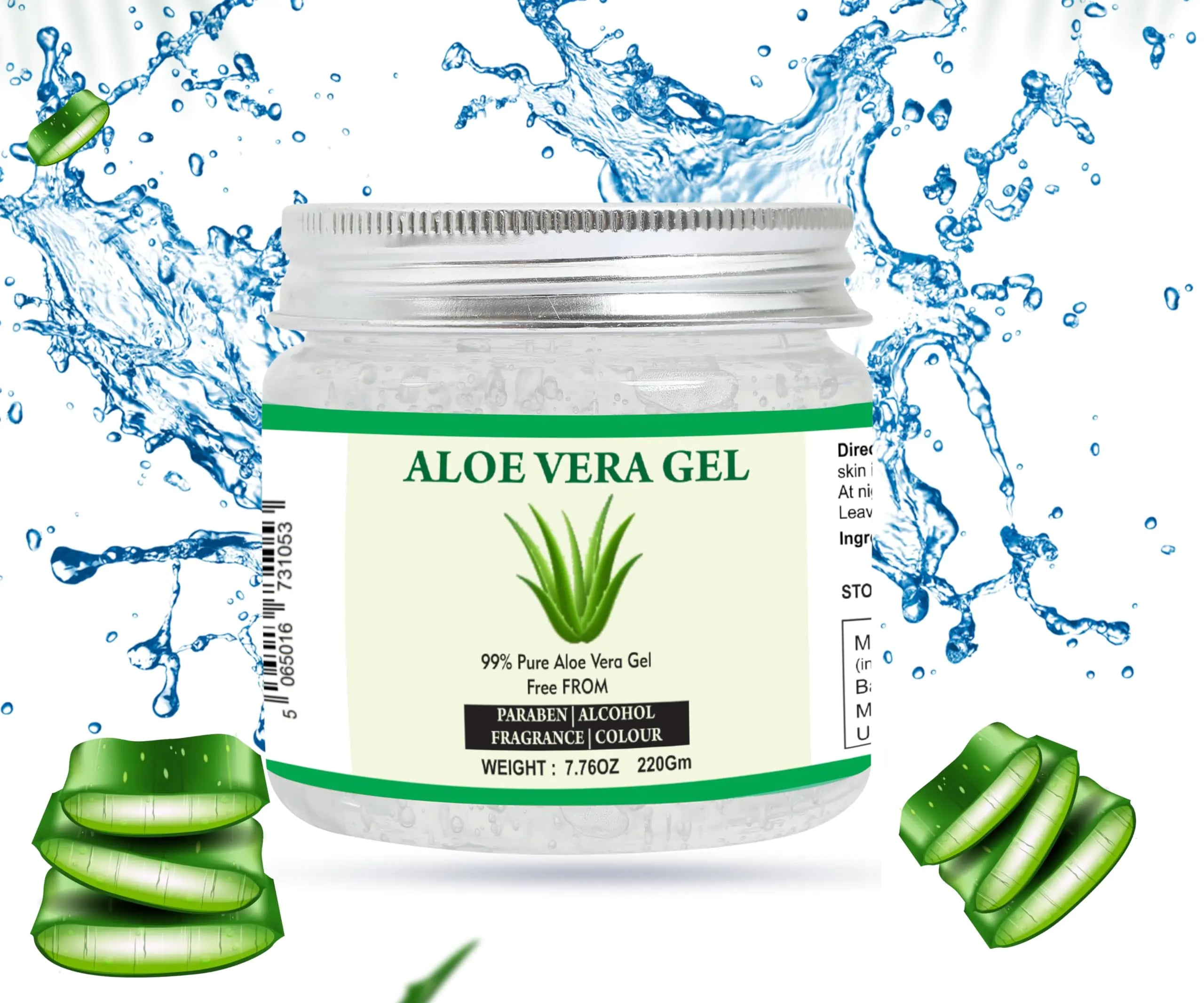 Gel hydratant à l'aloe vera pur | 220 ml | Hydratant pour la peau et les cheveux