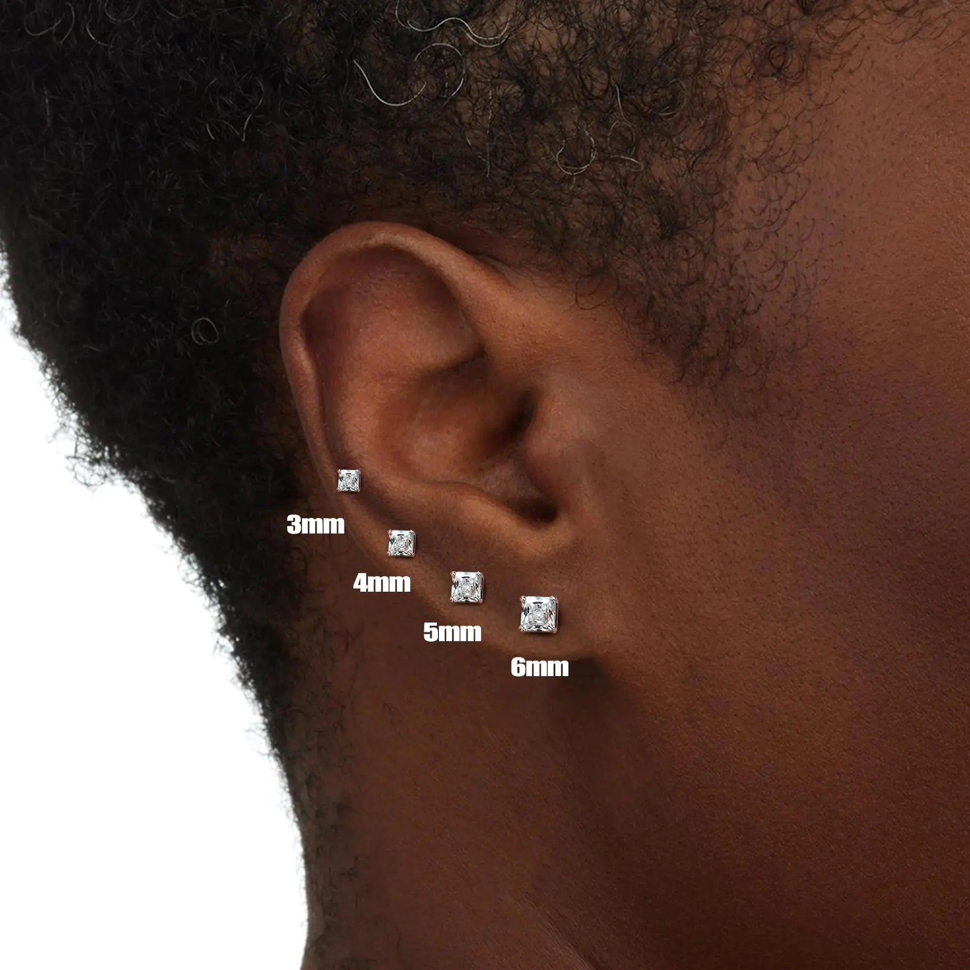 Elegant Cubic Zirconia Stud Earrings | 18K White Gold Plated | Hypoallergenic - Vivareflex Online