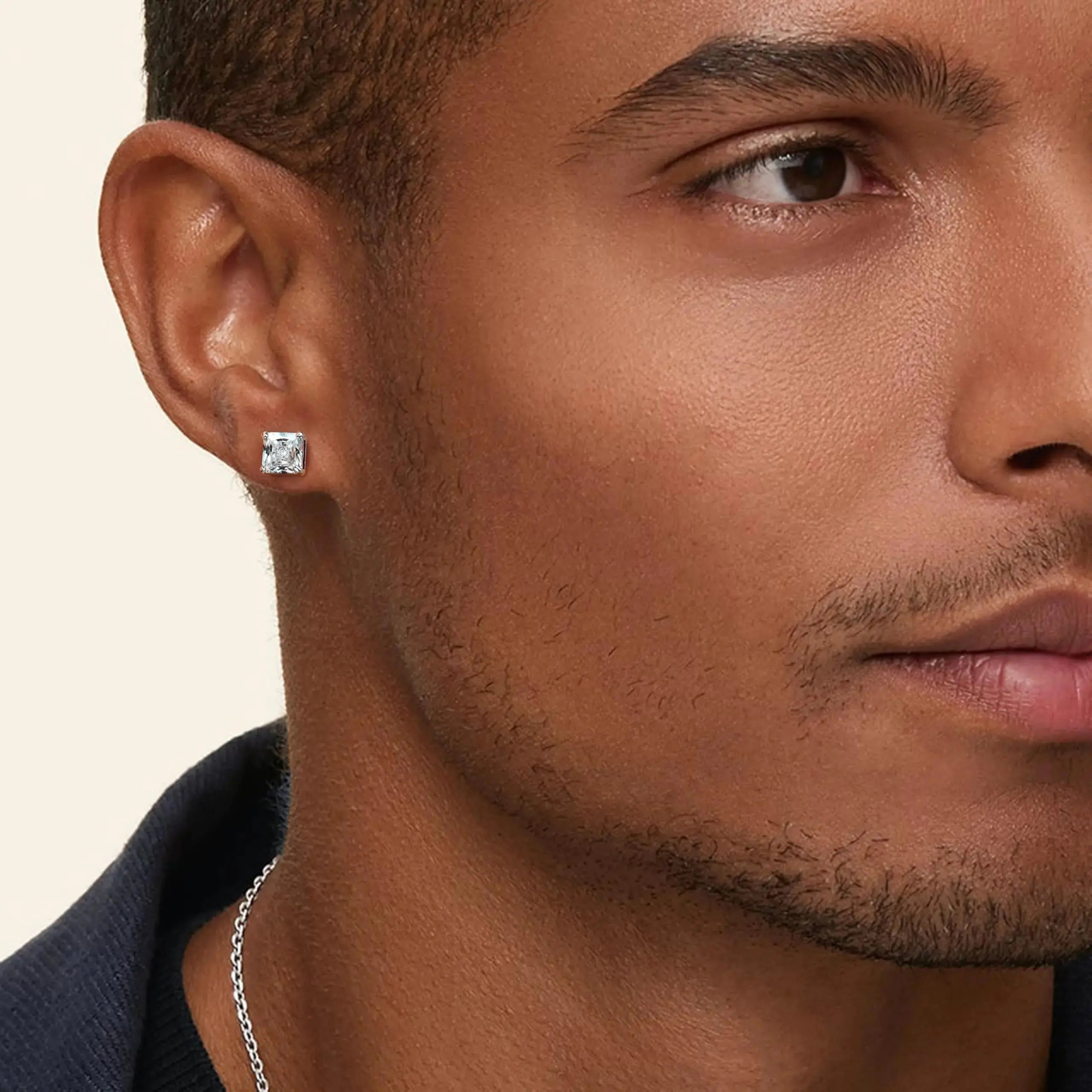 Elegant Cubic Zirconia Stud Earrings | 18K White Gold Plated | Hypoallergenic - Vivareflex Online