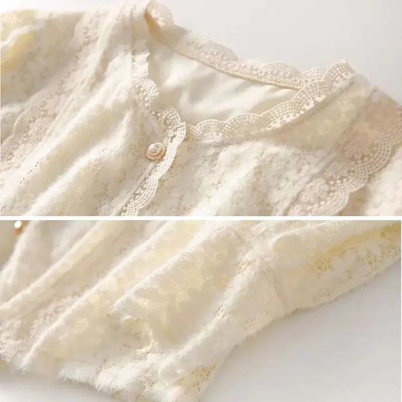 Elegant Pearl Lace Blouses Vivareflex Online