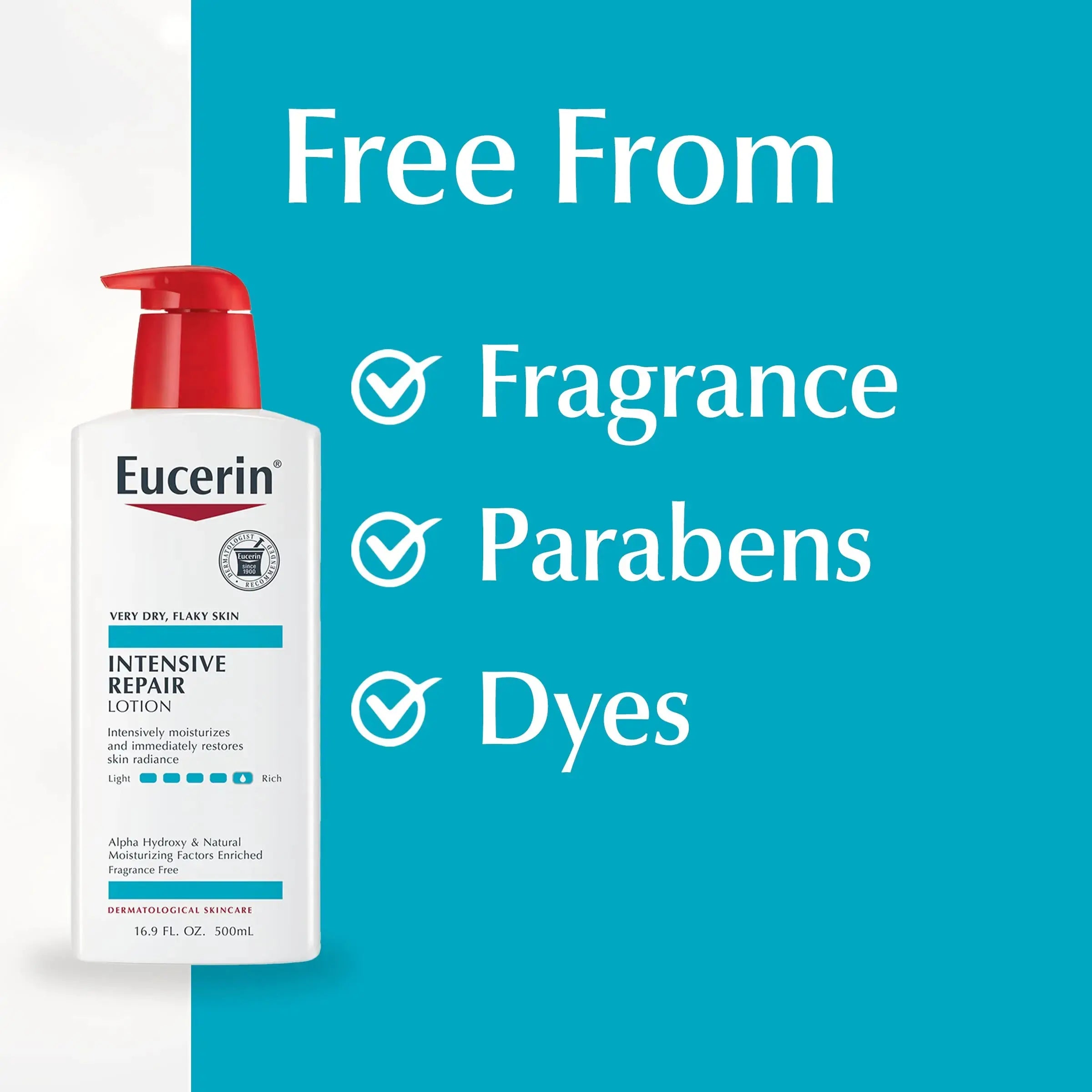 Eucerin Intensive Repair Body Lotion for Very Dry, Flaky Skin, Fragrance Free Body Moisturizer with Alpha Hydroxy, 16.9 Fl Oz Bottle - Vivareflex Online