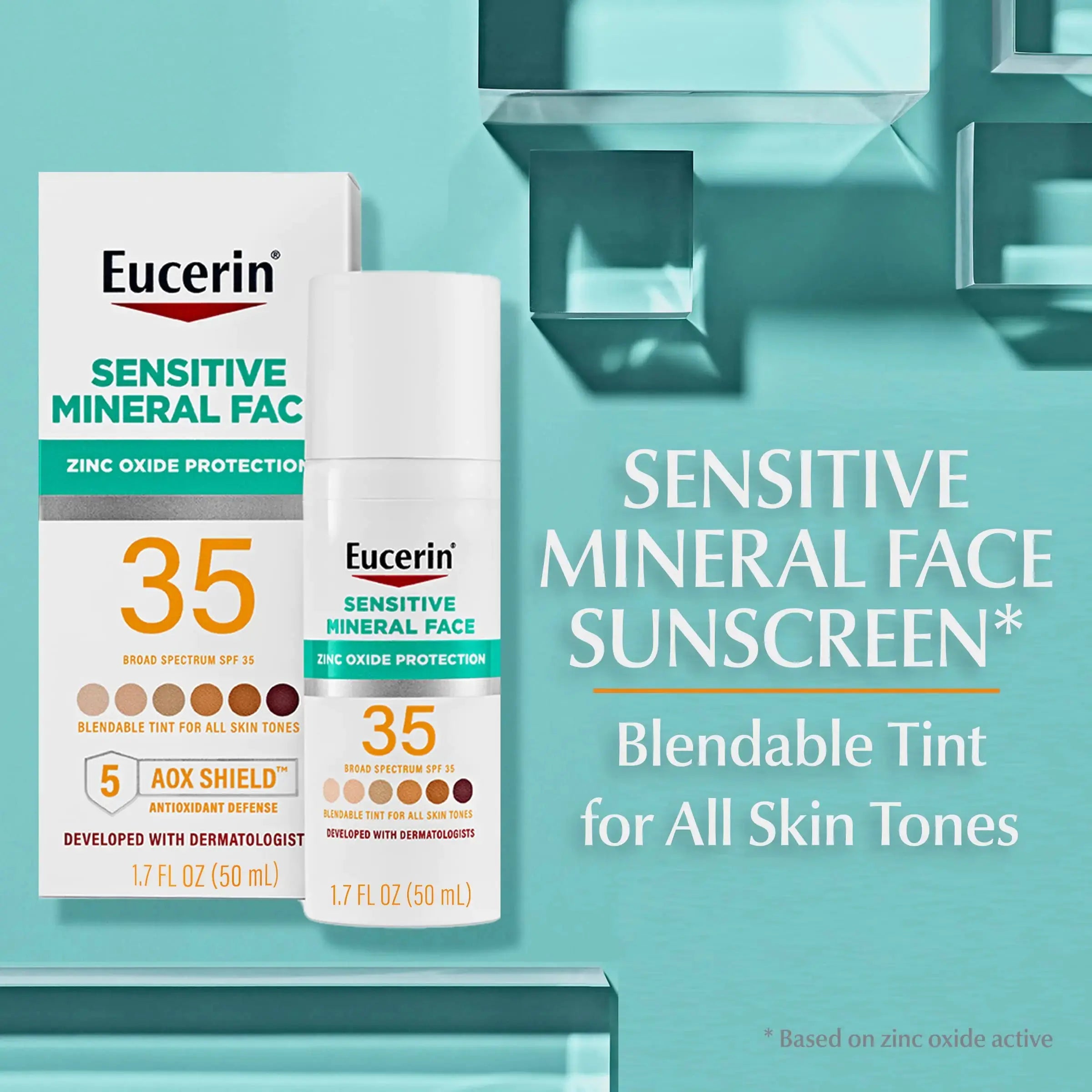 Eucerin Sun Tinted Mineral Face Sunscreen SPF 35 – Gentle Zinc Oxide Protection for Sensitive Skin - Vivareflex Online