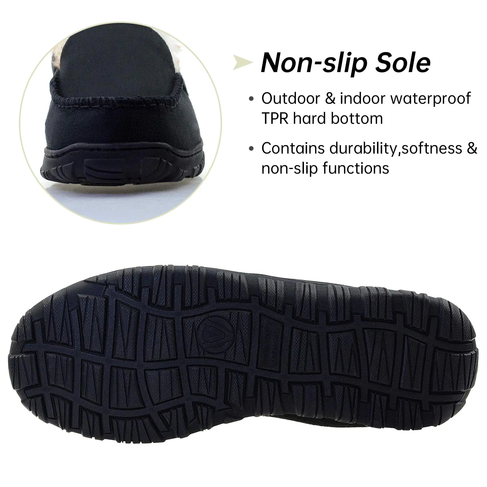 Vonair Men's Moccasin Slippers – Indoor/Outdoor Slip-On Warm House Shoes, Breathable Moccasins for Men - Vivareflex Online