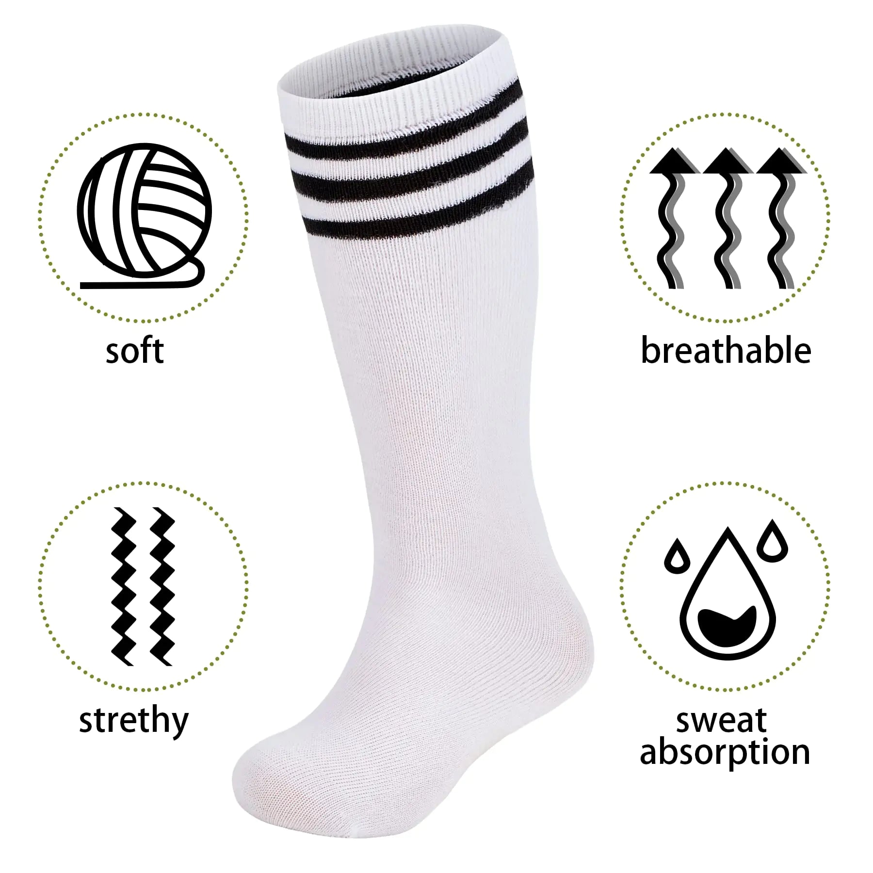 Zando 4 Pairs Kids Soccer Socks - Vivareflex Online