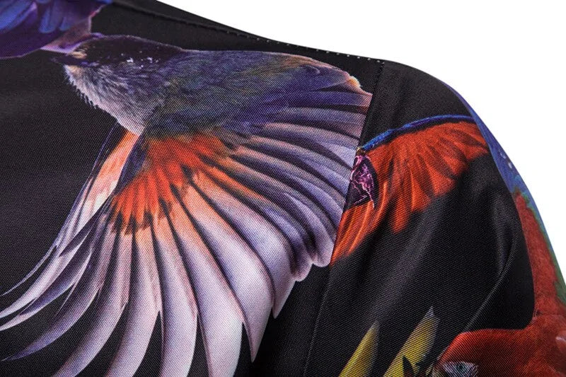 3D Parrot Animal Print Shirt Men Vivareflex Online