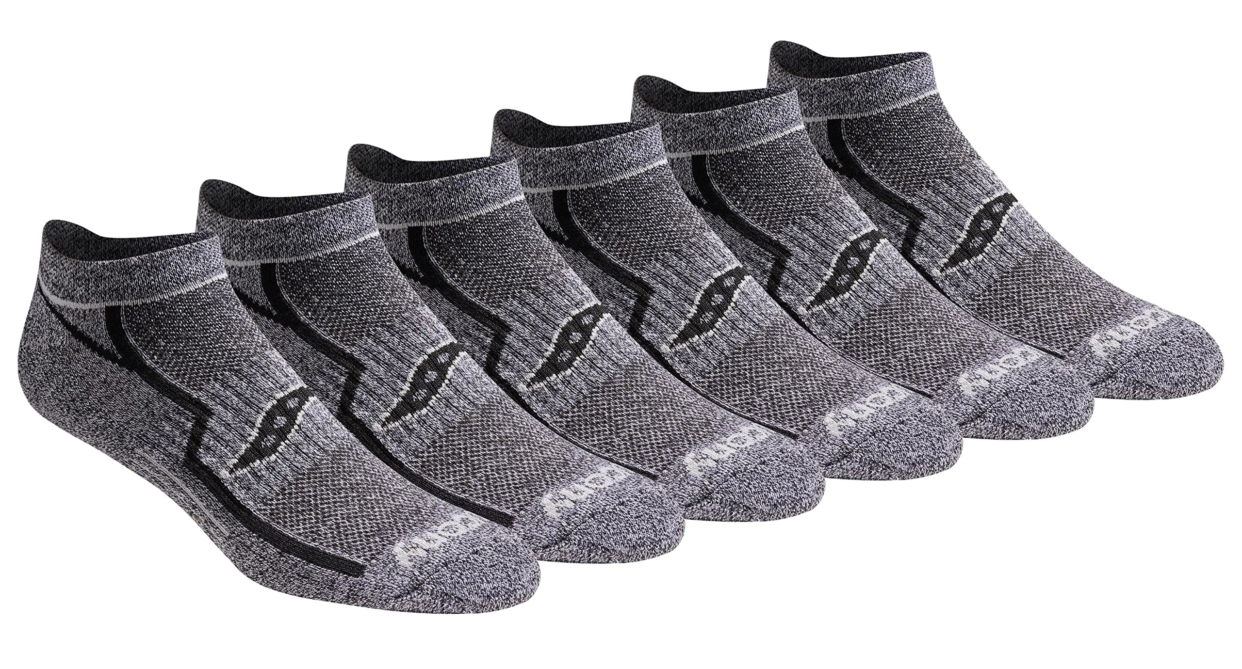 Calcetines invisibles Saucony RunDry Bolt Performance para hombre, tallas M a XXL, gris y negro (6 pares)