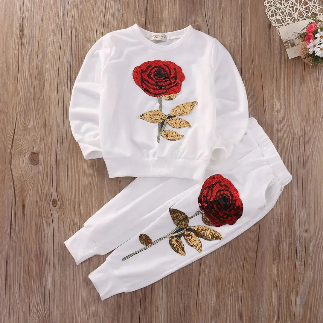 Fashion Girls Kids Rose Flower Outfits Vivareflex Online