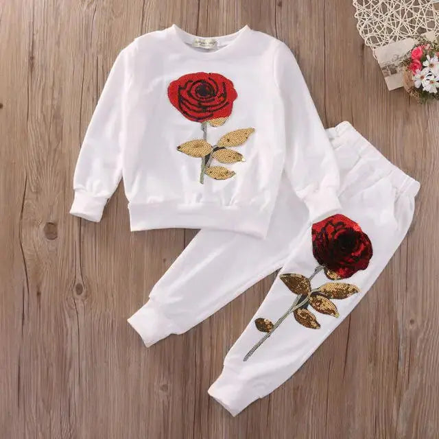 Fashion Girls Kids Rose Flower Outfits Vivareflex Online