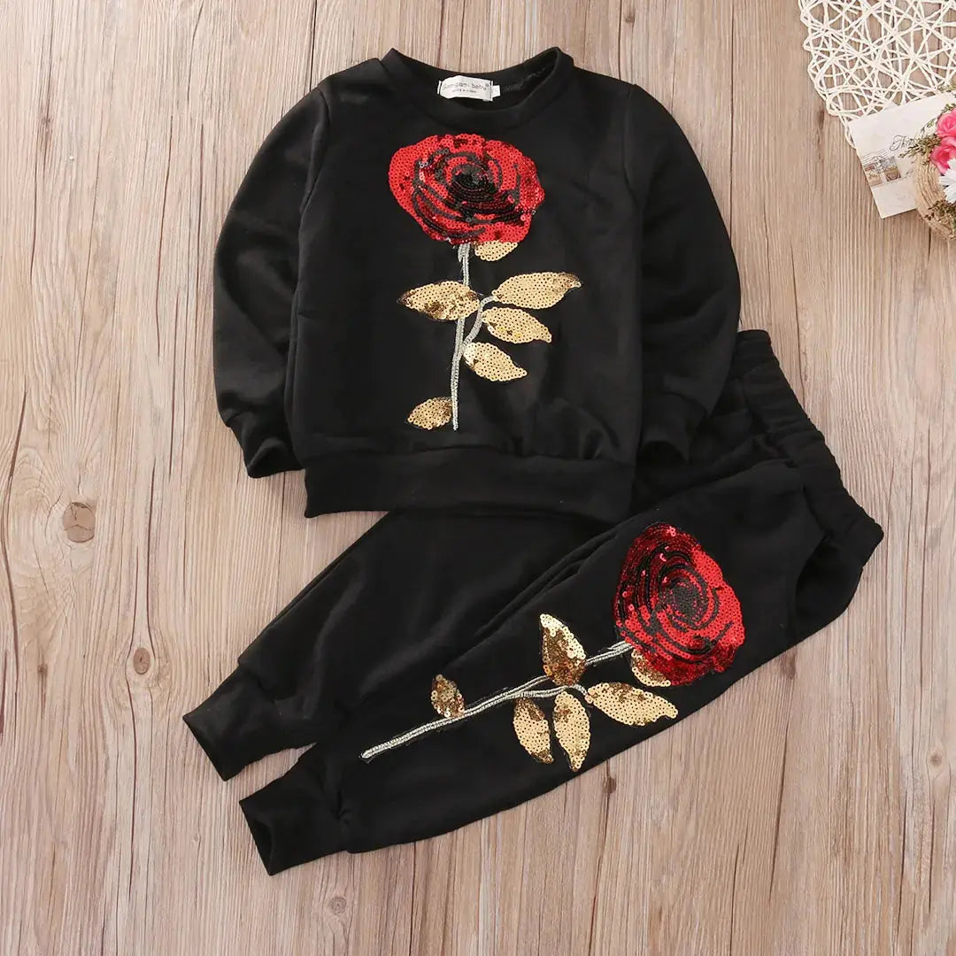 Fashion Girls Kids Rose Flower Outfits Vivareflex Online
