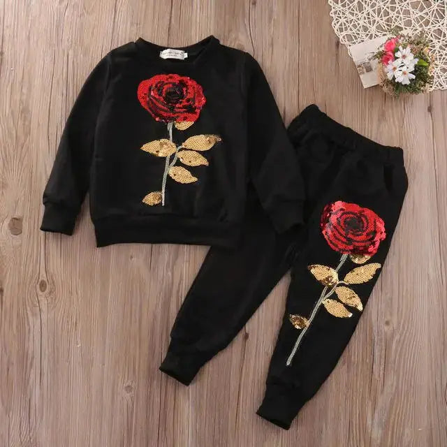 Fashion Girls Kids Rose Flower Outfits Vivareflex Online