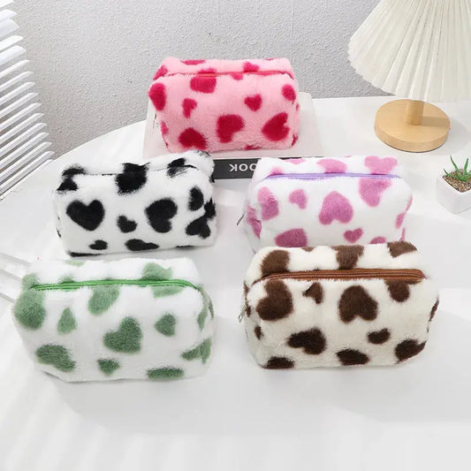 Fashion Small Cosmetic Bag Cute Plush Makeup Organizer Pouch Kawaii Pencil Case Bags Travel Coin Purse Household Storage Ultimate Bag Store