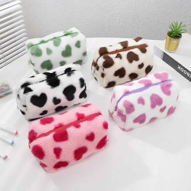 Fashion Small Cosmetic Bag Cute Plush Makeup Organizer Pouch Kawaii Pencil Case Bags Travel Coin Purse Household Storage Ultimate Bag Store