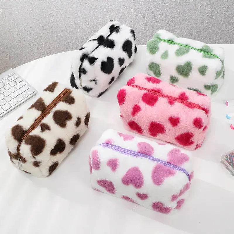 Fashion Small Cosmetic Bag Cute Plush Makeup Organizer Pouch Kawaii Pencil Case Bags Travel Coin Purse Household Storage Ultimate Bag Store