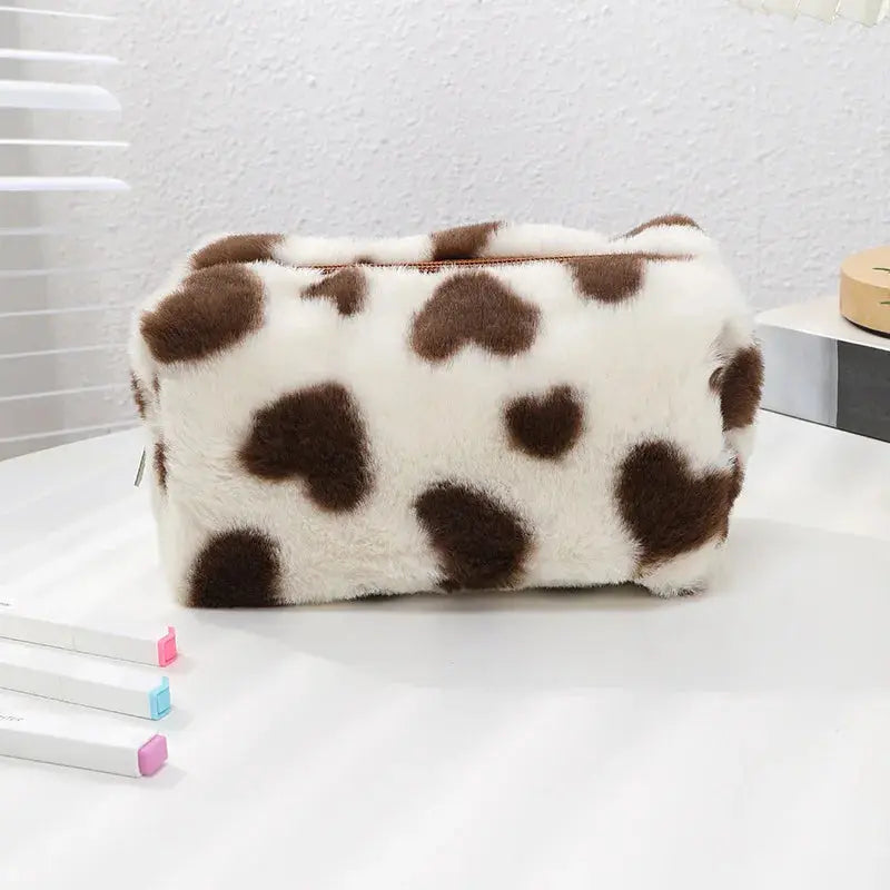 Fashion Small Cosmetic Bag Cute Plush Makeup Organizer Pouch Kawaii Pencil Case Bags Travel Coin Purse Household Storage Ultimate Bag Store
