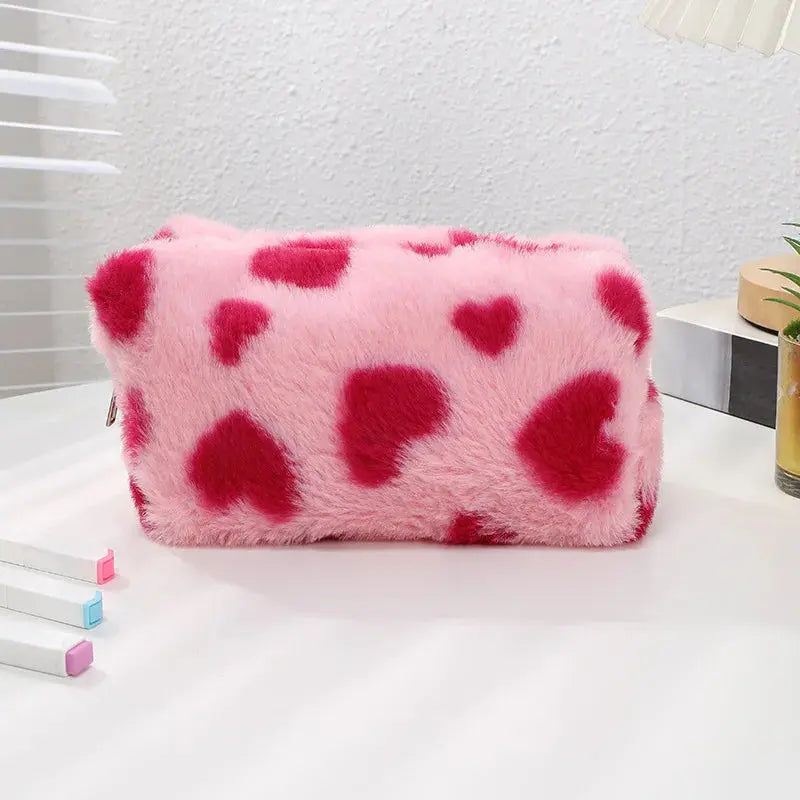 Fashion Small Cosmetic Bag Cute Plush Makeup Organizer Pouch Kawaii Pencil Case Bags Travel Coin Purse Household Storage Ultimate Bag Store