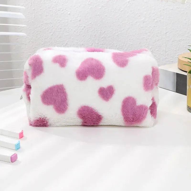 Fashion Small Cosmetic Bag Cute Plush Makeup Organizer Pouch Kawaii Pencil Case Bags Travel Coin Purse Household Storage Ultimate Bag Store